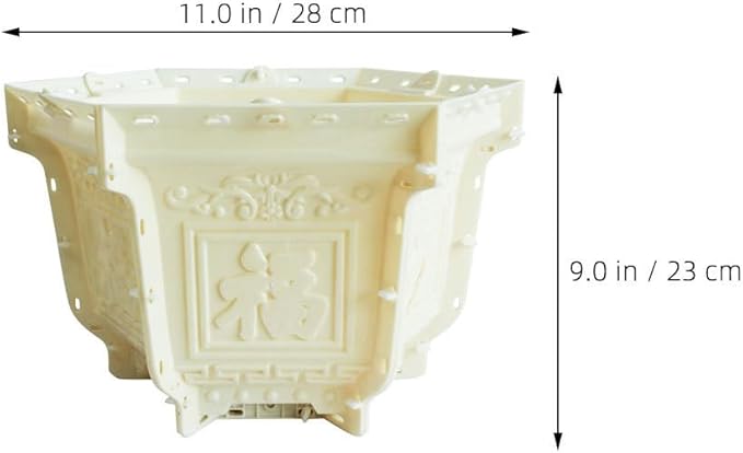 PRETYZOOM Plastic Planter Mold, Hexagonal Flower Pot Mold for DIY Concrete Cement Epoxy Resin Planter Making (28x28x20cm)