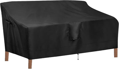 OutdoorLines Outdoor Waterproof Patio 3-Seater Couch Cover - UV Resistant Patio Sofa Furniture Covers Weatherproof Heavy Duty Glider Covers for Outdoor Furniture, 88Wx32.5Dx33H Inches, Black