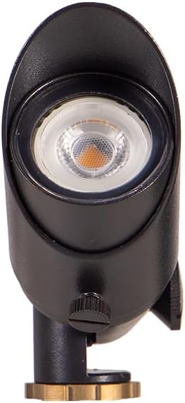 VOLT Top Dog Scotty 12V Cast Brass Mini Outdoor Spotlight (Black) with 4W 2700K Warm White 350 Lumen MR11 LED Bulb for Low Voltage Landscape Lighting of Yard, Lawn, Garden, Patio, Trees & House