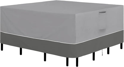 Easy-Going Patio Furniture Cover 56"x56" Square Outdoor Table and Chair Set Covers Waterproof UV Resistant Outdoor Sectional Sofa Set Covers, Gray/Dark Gray
