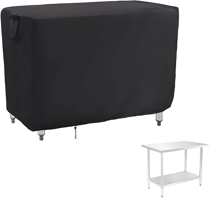 Outdoor Prep Table Cover 48 inch,Waterproof Grill Table Cover Stainless Steel Table Covers, Outdoor Metal Work Tables Covers - 48 X 30 X 35 Inch