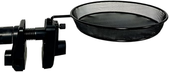 Railing/Fence/Pole Mount Bird Feeder 8" Metal Mesh Birdseed Tray for Deck/Balcony/Porch Wildbird Feeding Large Clamp(3" Max) Platform Wild Bird Feeder