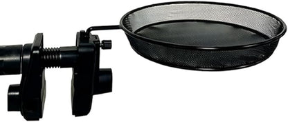 Railing/Fence/Pole Mount Bird Feeder 8" Metal Mesh Birdseed Tray for Deck/Balcony/Porch Wildbird Feeding Large Clamp(3" Max) Platform Wild Bird Feeder