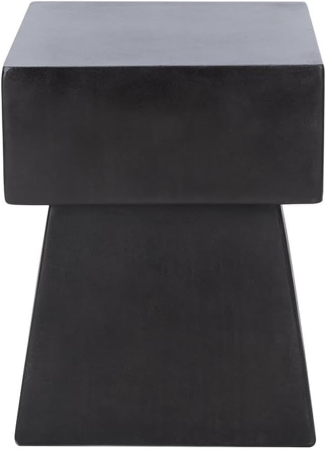 SAFAVIEH Outdoor Zen Black Mushroom Modern Concrete Accent Table