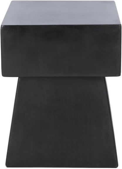 SAFAVIEH Outdoor Zen Black Mushroom Modern Concrete Accent Table