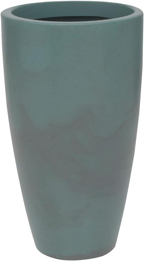 20.9" Tall Planter | Eco-Friendly, Durable, Lightweight | Indoor/Outdoor Use, All-Weather, Contemporary Design by Brazilian Artisans - Green
