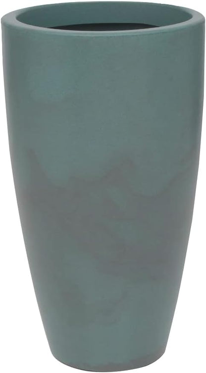 20.9" Tall Planter | Eco-Friendly, Durable, Lightweight | Indoor/Outdoor Use, All-Weather, Contemporary Design by Brazilian Artisans - Green