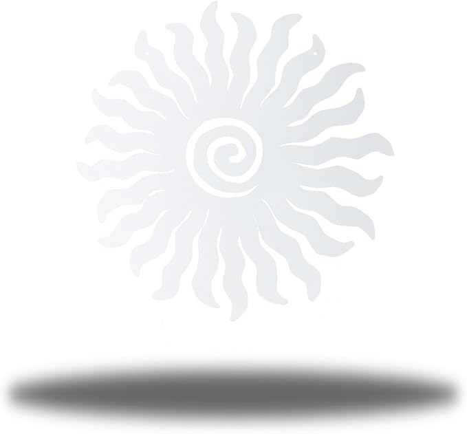 Riverside Designs Sunburst Metal Wall Art Steel Outdoor Decor - Heavy-Duty and Waterproof - Made in USA (24", White)