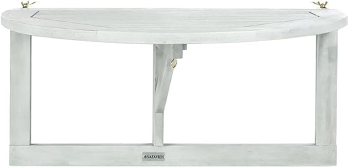 SAFAVIEH PAT7045A Outdoor Collection Owens Natural Balcony Hanging Half Table