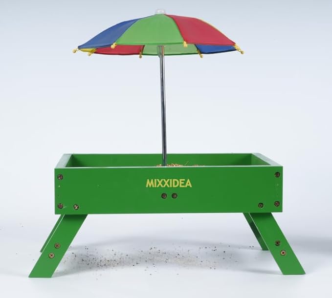 MIXXIDEA Ground Bird Feeder for Outdoors Bird&Squirrel Feeder Wooden Chicken Picnic Table Platform Feeder Wild Bird Feed Crow Feeder for Outside with 5 LBS Capacity