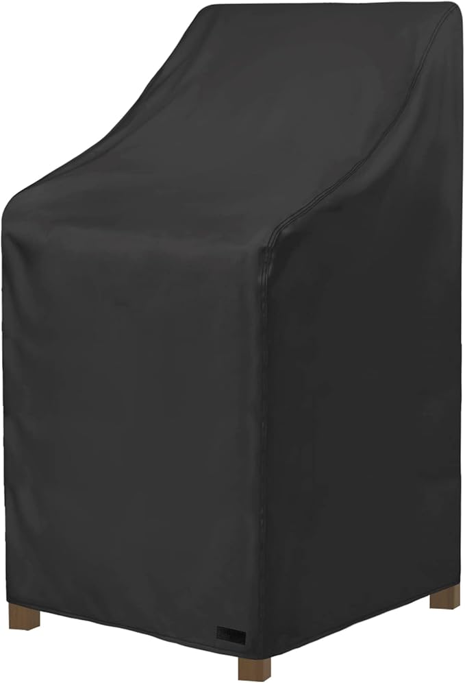 NettyPro Stackable Patio Chair Covers Waterproof Outdoor Patio Furniture Stacking Chair Cover, Fits for 4-6 Stack Dining High Back Chairs, 26" W x 35" D x 45" H, Black
