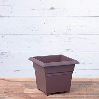 Novelty Countryside Square Tub Planter, Brown, 14-Inch