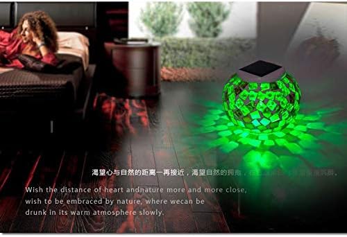 Waterproof Color Changing Table Lamp, Solar Powered Mosaic Glass Ball LED Garden Lawn Night Light Lamps, Party Lights for Home,Yard, Indoor,Outdoor Decoration Lights (Orange+Yellow+Green)