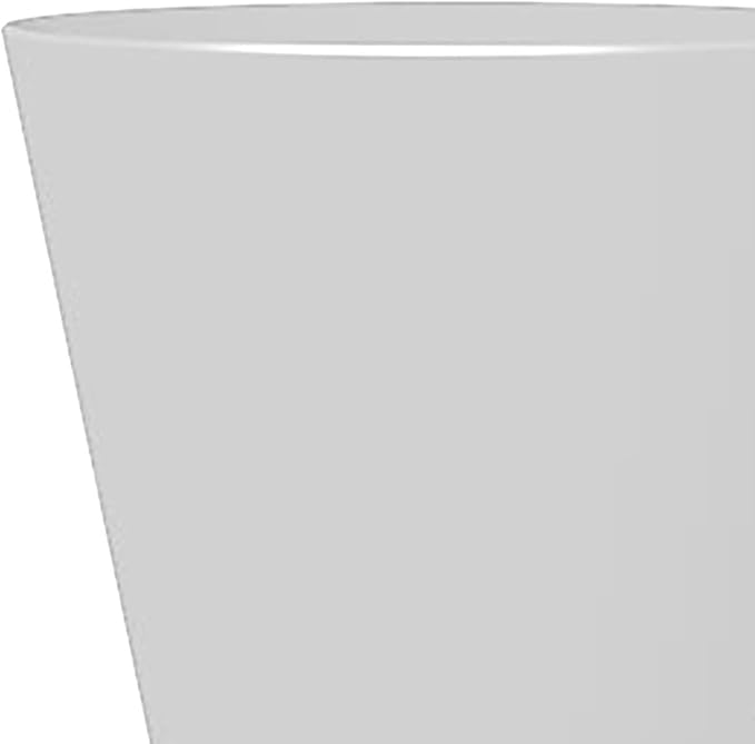 Bloem Tall Finley Tapered Round Planter: 14" - Casper White - Matte Textured Finish, 100% Recycled Plastic Pot, for Indoor and Outdoor Use, Gardening, 4 Gallon Capacity