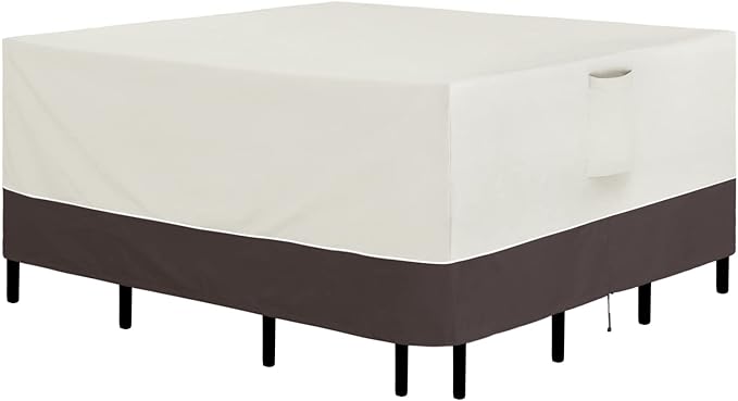 Easy-Going Patio Furniture Cover 96"x96" Square Outdoor Table and Chair Set Covers Waterproof UV Resistant Outdoor Sectional Sofa Set Covers, Beige/Brown