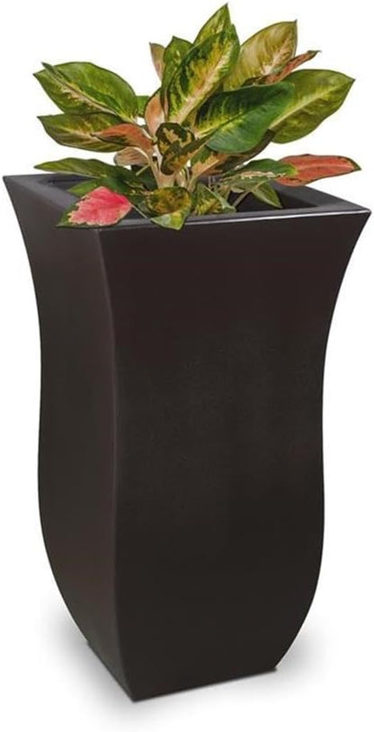 Pemberly Row Polyethylene Resin 30" Tall Planter in Espresso