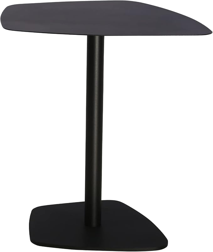 C Table End Table,Tray Metal Sofa Side Table, Accent Coffee Table, Waterproof and Anti-Rust Outdoor&Indoor Snack Table, Black (Model B)