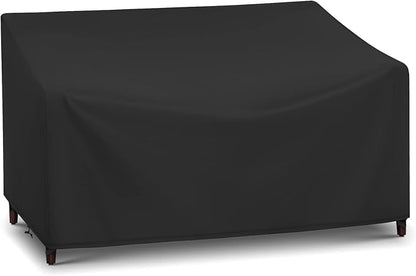 Arcedo Waterproof 2-Seater Loveseat Covers for Patio Furniture, Weatherproof Outdoor Chair Seat Couch Sofa Cover, 54" W x 37" D x 35" H, Black