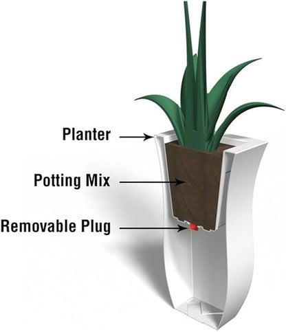 Pemberly Row Polyethylene Resin 30" Tall Tulip Planter in Black
