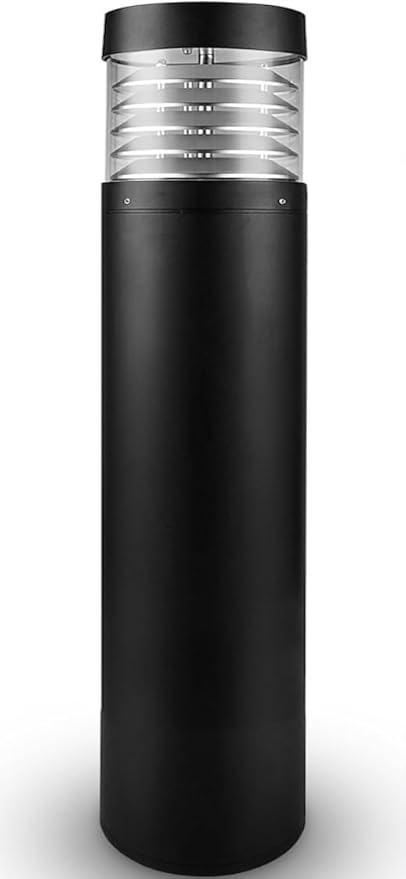 LightingLabs Led Bollard Landscape Lighting 10 Watts 25 Inch 3CCT 3000/4000/5000K 120-277V Outdoor Pathway Light Wired Ideal for Garden, Commercial Driveway Rated IP65 ETL Listed Circular Flat Louvre