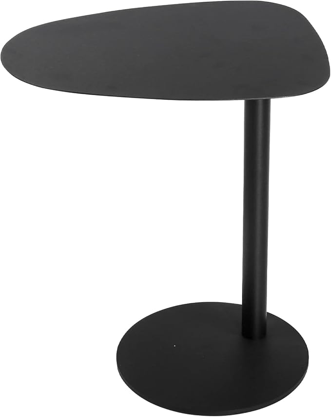 C Table End Table,Tray Metal Sofa Side Table, Accent Coffee, Waterproof and Anti-Rust Outdoor&Indoor Snack, Black (Model A)