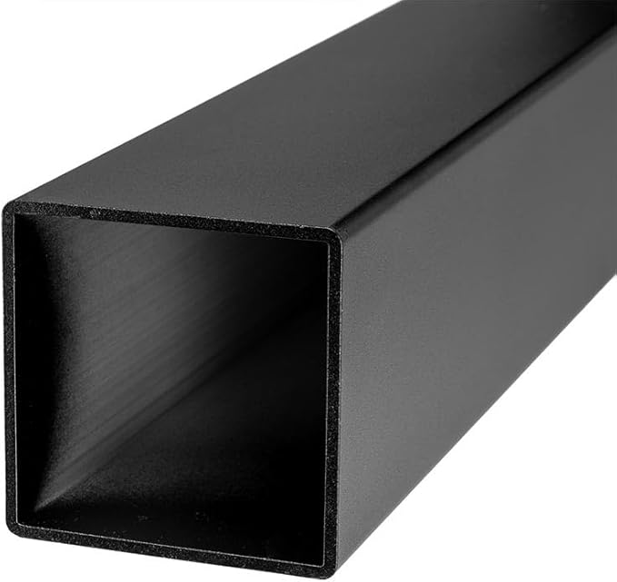 4x4x9ft Aluminum Dig-Set Fence Post with Matte Black Powder-Coated Finish & Post Cap – Heavy-Duty In-Ground Support for Privacy Fence, Garden, or Yard Enclosure