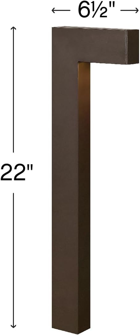 Hinkley Atlantis 1518MZ-LL Large LED Low Voltage Landscape Pathway Light - 12v, Dimmable, Solid Brass - Matte Bronze