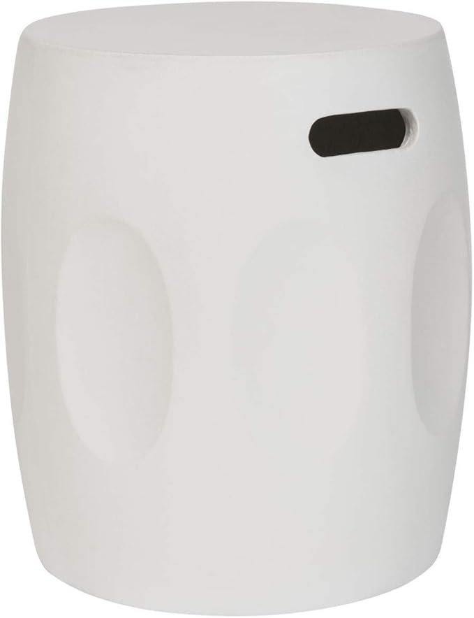 Safavieh Outdoor Collection Zuri Modern Concrete Ivory Round 17.7-inch Accent Table