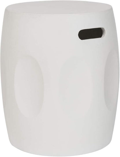 Safavieh Outdoor Collection Zuri Modern Concrete Ivory Round 17.7-inch Accent Table