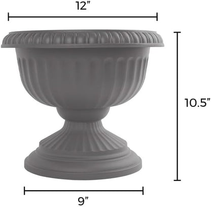 Bloem Grecian Urn Planter 12" Charcoal Gray