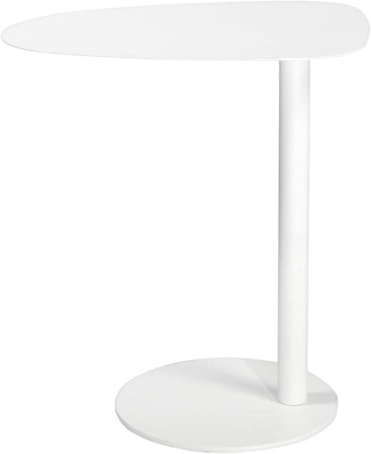 C Table End Table,Tray Metal Sofa Side Table, Accent Coffee Table, Waterproof and Anti-Rust Outdoor&Indoor Snack Table, White (Model A)