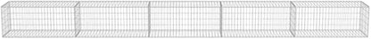 Galvanized Steel Gabion Wall with Covers, Gabion Mesh Wire Wall Panel Galvanized Steel Garden Stone Wire Basket Fencing Patio Decorative Fence, 236"x19.7"x19.7",-181