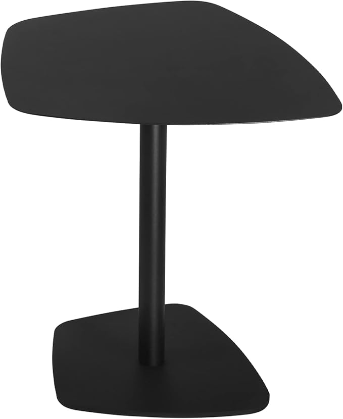 C Table End Table,Tray Metal Sofa Side Table, Accent Coffee Table, Waterproof and Anti-Rust Outdoor&Indoor Snack Table, Black (Model B)