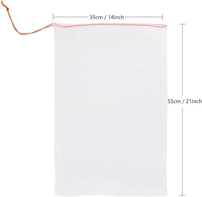 20Pcs Kikhope Fruit Protection Bags, 21"x14" Garden Netting Bags with Drawstring, Fruit Netting Bags, Fruit Tree Bags, Netting Barrier Bags for Protecting Fruits and Vegetables