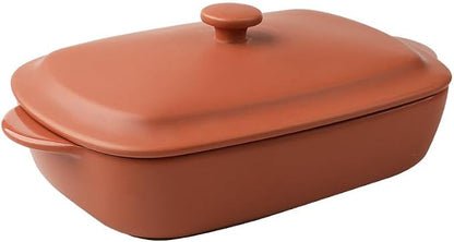 Ceramic Casserole Dish with Lid,33oz Covered Rectangular Baking Dish with Lid,Deep Casserole Cookware Bakeware,Oven Safe and Dishwash Safe
