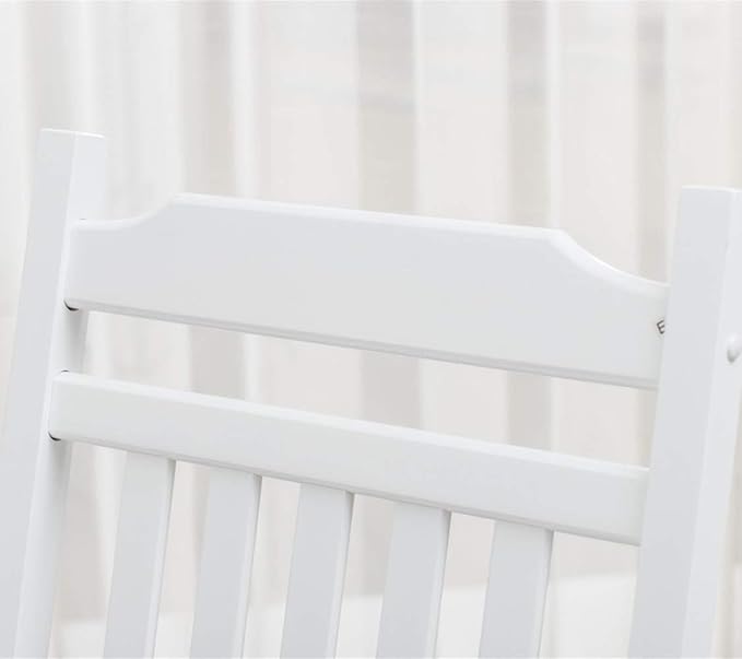 Patio Rocking Chairs Furniture White Wooden Outdoor Rockers Set of 2 Porch for Audlt Indoor Outside Balcony Garden Backyard Lawn Bistro and Lounge