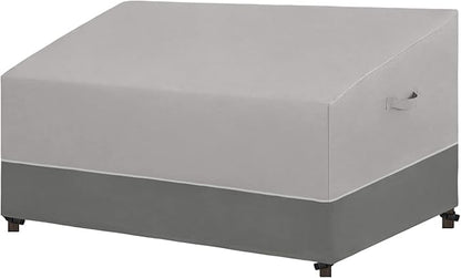 Easy-Going Patio Sofa UV Resistant Outdoor Couch Bicolor 3-Seater Bench Waterproof Furniture Cover with Reflective Hemming (79Wx37Dx35H inch, Gray/Dark Gray)