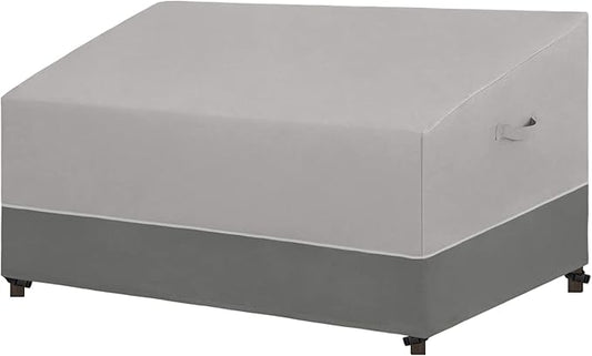 Easy-Going Patio Sofa UV Resistant Outdoor Couch Bicolor 3-Seater Bench Waterproof Furniture Cover with Reflective Hemming (79Wx37Dx35H inch, Gray/Dark Gray)