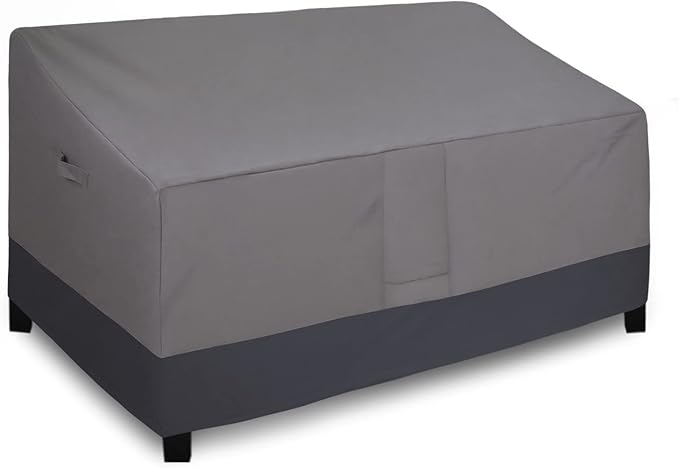 Easy-Going Outdoor Sofa Cover Heavy Duty Patio Furniture Loveseat Couch Bench Cover Windproof Durable (70Wx38Dx35H inch, Gray/Dark Gray)
