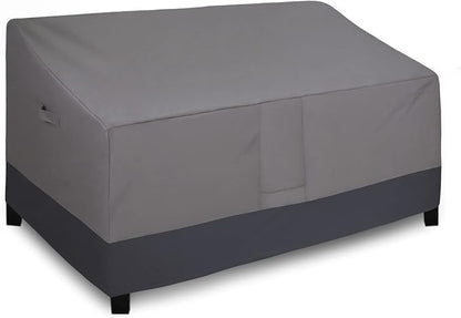Easy-Going Outdoor Sofa Cover Heavy Duty Patio Furniture Loveseat Couch Bench Cover Windproof Durable (70Wx38Dx35H inch, Gray/Dark Gray)
