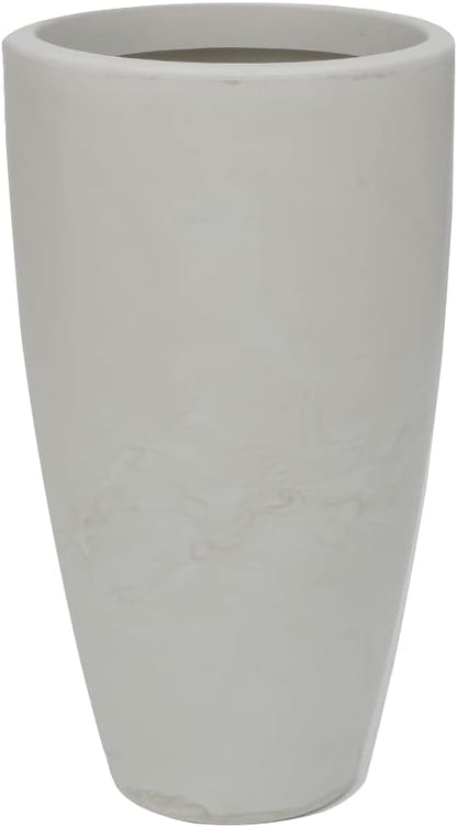 20.9" Tall Planter | Eco-Friendly, Durable, Lightweight | Indoor/Outdoor Use, All-Weather, Contemporary Design by Brazilian Artisans - White