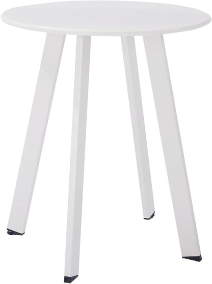 Meluvici Outdoor Patio Coffee Table Set of 2, Weather Resistant End Table, Round Nesting Tables for Living Room Balcony Office, White