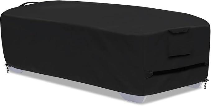 Outdoor Chaise Lounge Cover for 2-3 Stackable Chaise Lounge Chairs, Waterproof, Durable Polyester Fabric, 80 inch Patio Stackable Chaise Lounge Chairs Cover for Pool Lounge Chair Winter Storage, Black