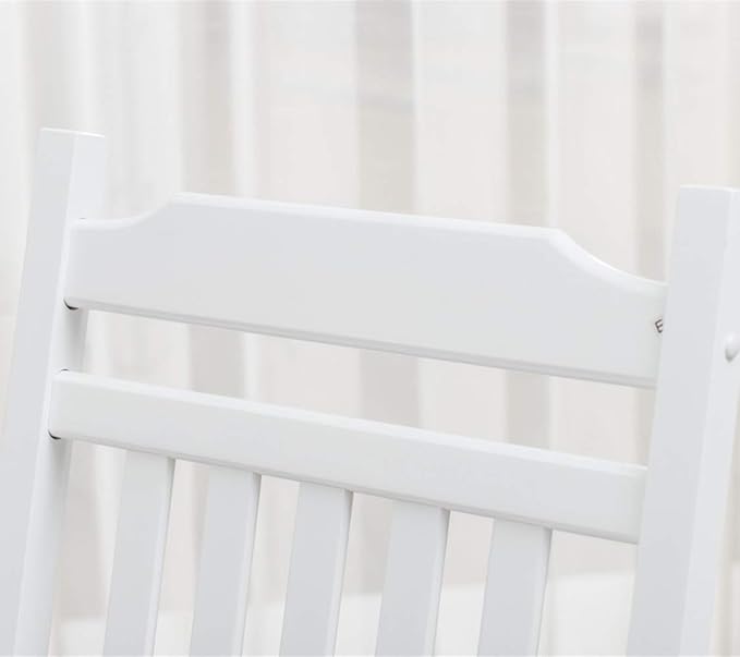 Wood Rocking Chair Porch Rocker Classic Outdoor Patio Outdoor Indoor Furniture for Balcony, Backyard, Garden, Outside, White