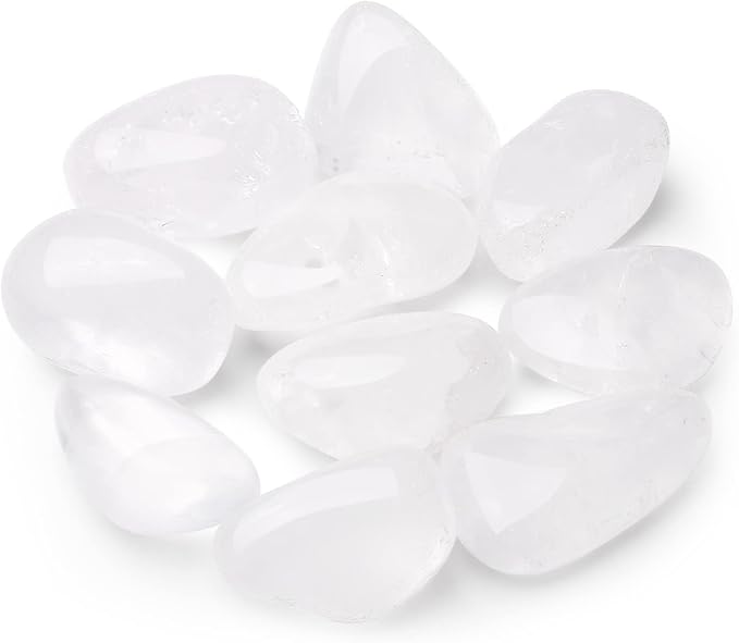 QINJIEJIE Clear Quartz Crystals Bulk (1000+ Carats) Polished Stone 0.6-1" Tumbled Stones Healing Crystal Reiki Decoration 0.45 lb 200G
