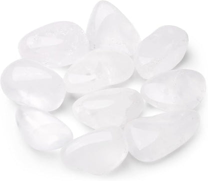 QINJIEJIE Clear Quartz Crystals Bulk (1000+ Carats) Polished Stone 0.6-1" Tumbled Stones Healing Crystal Reiki Decoration 0.45 lb 200G