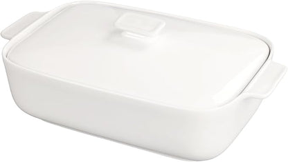10" x 7" Casserole Dish 1.7 Quart Ceramic Bakeware Set with Lids, Chip and Crack Resistant Ceramic Casserole Dish with Handle 11.6 In, Microwave, Dishwasher, Oven, Freezer and Fridge Safe