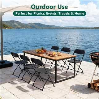 20 Pack Black Plastic Folding Chairs, Outdoor Portable Folding Chair with Steel Frame, 350lbs Capacity Stackable Foldable Chairs for Patio, Garden, Picnic, Kitchen, Events