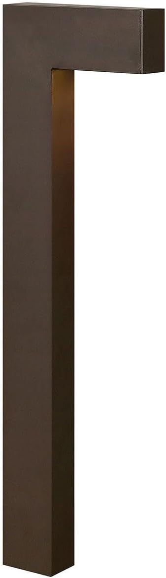 Hinkley Atlantis 1518BZ-LL Large LED Low Voltage Landscape Pathway Light - 12v, Dimmable, Aluminum, Etched Glass Lens, Safe for Wet Conditions, Wiring Kit & Ground Spike Included - Bronze Finish