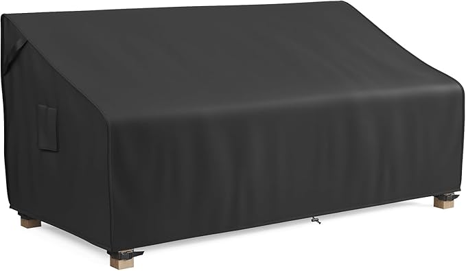 MR.COVER 4-Seater Outdoor Couch Cover Waterproof, Patio Furniture Cover for Sofa, Heavy Duty Outdoor Sofa Covers, Polyester & Double-Stitched Seams, Fits up to 104" W x 40" D x 35" H, Classic Black
